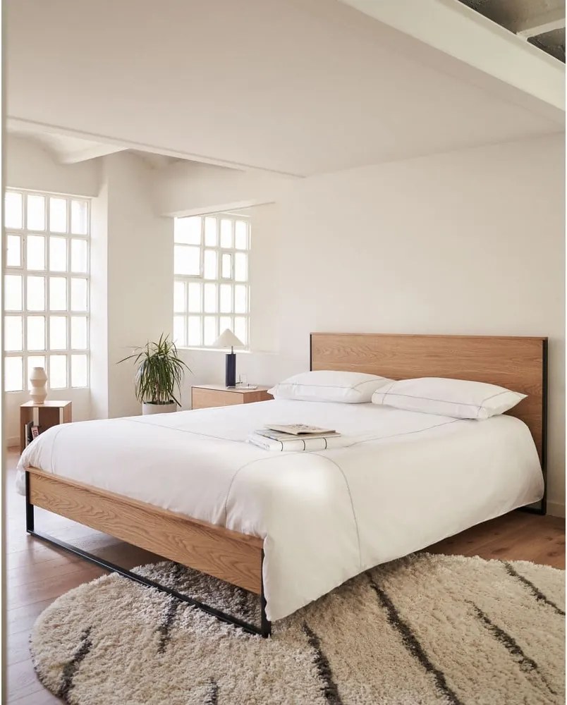 Dvojlôžková posteľ s roštom v prírodnej farbe 160x200 cm Taiana – Kave Home