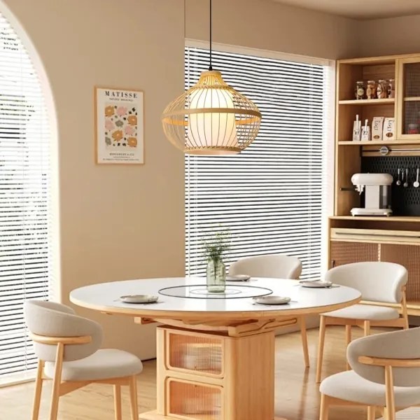 Immax 08256L - Luster na lanku PINCHOS 1xE27/40W/230V pr. 40 cm bambus