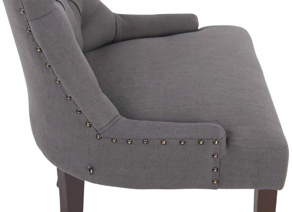 Jedálenská stolička Aberdeen - látka, drevené nohy antik tmavé - Tmavo sivá