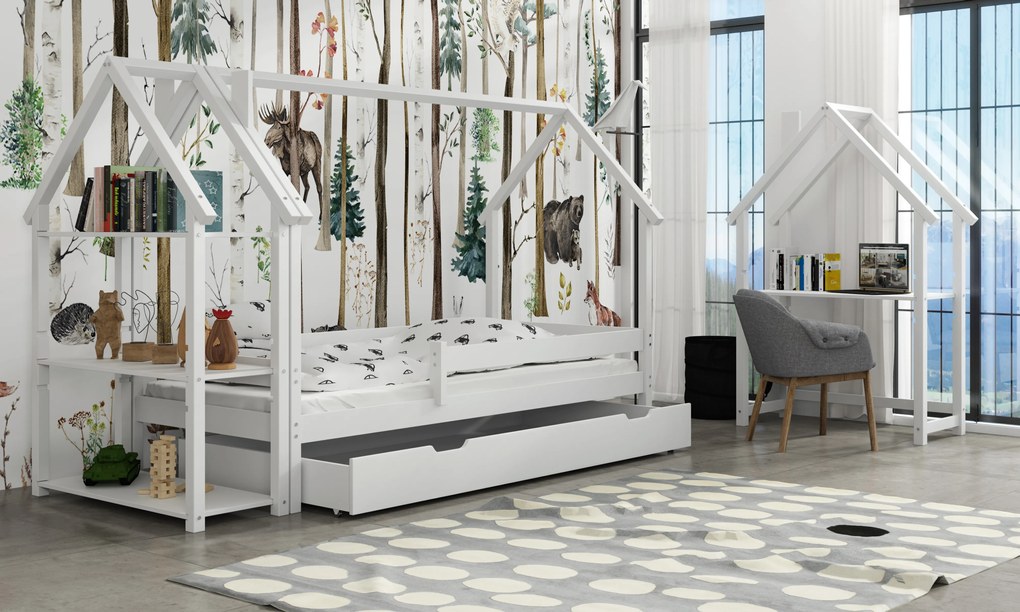 Úložný regál DOMČEK - biely