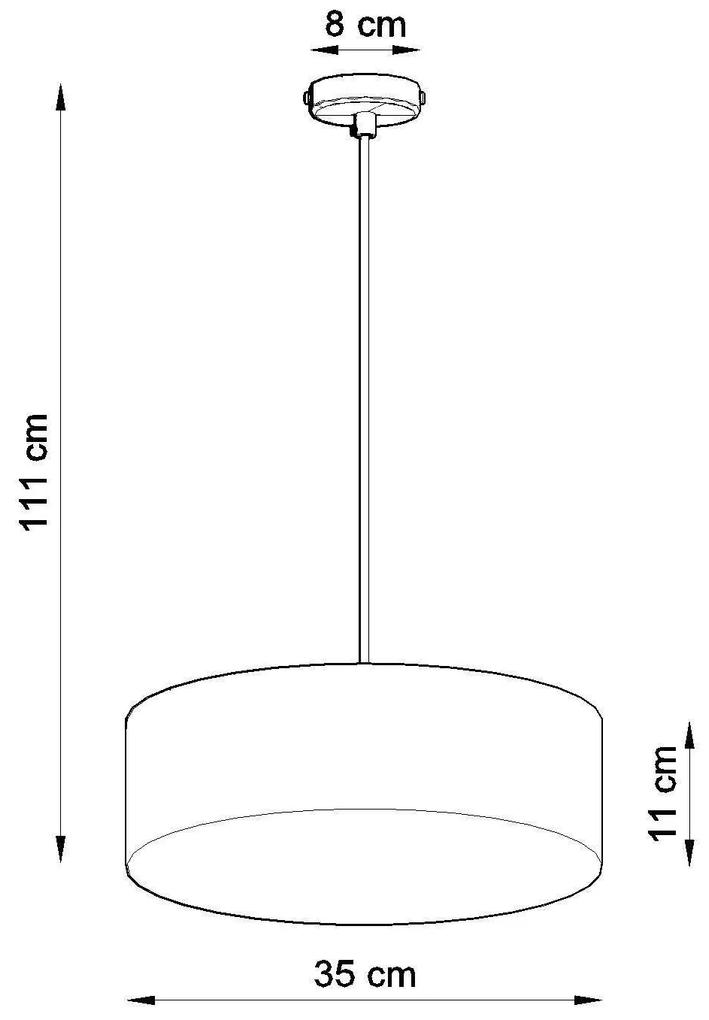 Závesné svietidlo Arena, 1x čierne plastové tienidlo, (biely plast), (fi 35 cm)