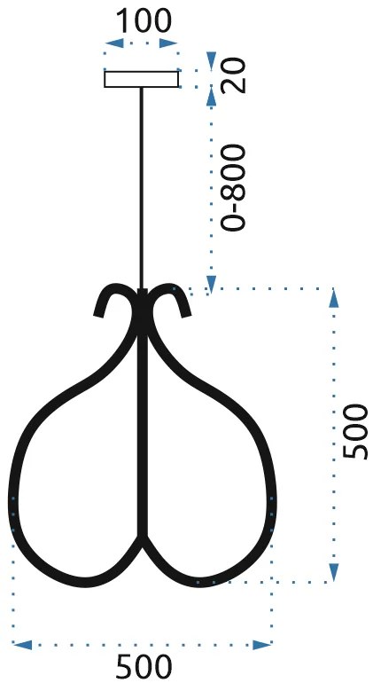 Toolight - Stropná lampa na zavesenie 5xE14 APP255-5CP, OSW-00357