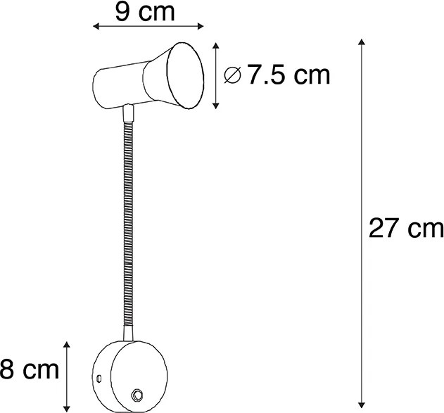 Nástenná lampa bronzová s flexibilným ramenom - Karin Flex