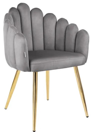 Jedálenská stolička LANA zamatová sivá 850023