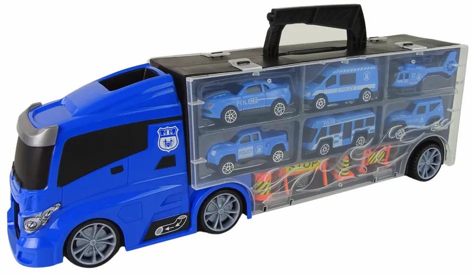 Lean Toys Súprava Policajného kamiónu s autíčkami a príslušenstvom
