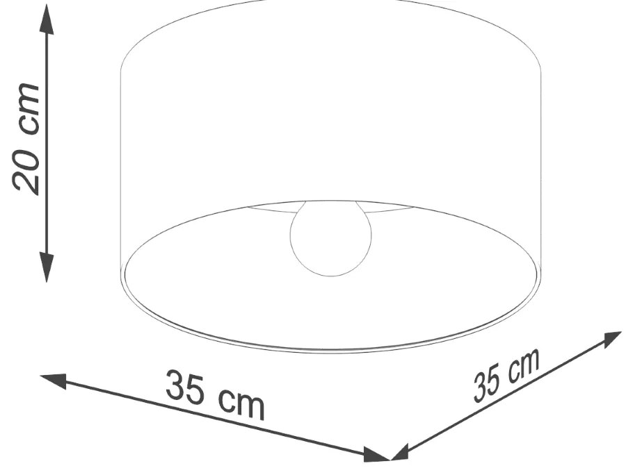 Stropné svietidlo Telesto, 1x biele textilné tienidlo, tmavé drevo