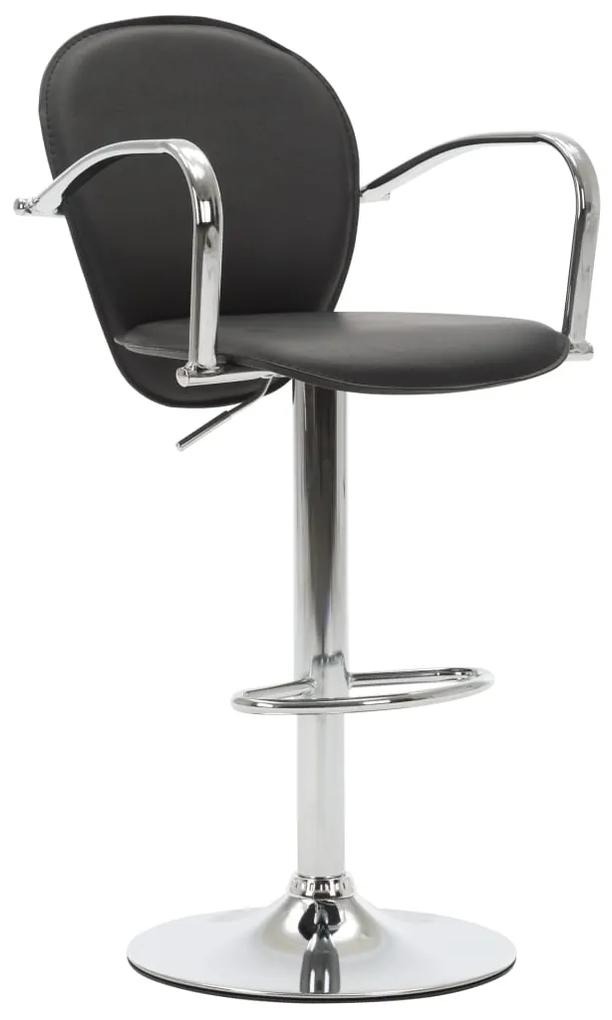 vidaXL Barová stolička s opierkami, čierna, umelá koža