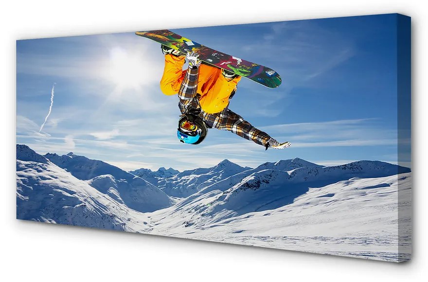 Obraz canvas Man mountain board 140x70 cm