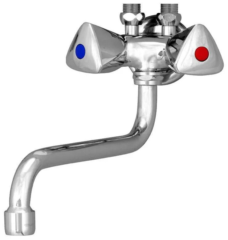 Mereo Mereo, Drezová nástenná batéria s ramienkom rúrkovým ø 16 mm, chróm, MER-CBS301002M