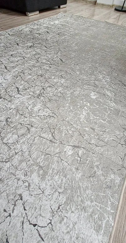 Moderný koberec Parys béžovo-strieborný s abstraktným vzorom Rozmer: 60x100 cm