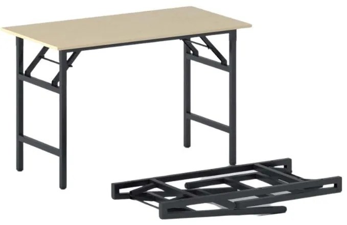 Konferenčný stôl FAST READY, 120x60 cm, čierna podnož, breza