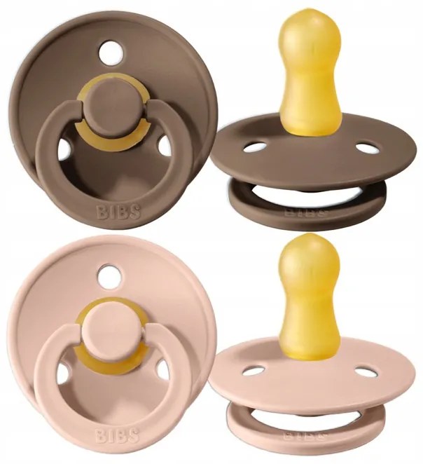 Kaučukové cumlíky BIBS Colour 6m+ 2ks Farba: béžová-sivá
