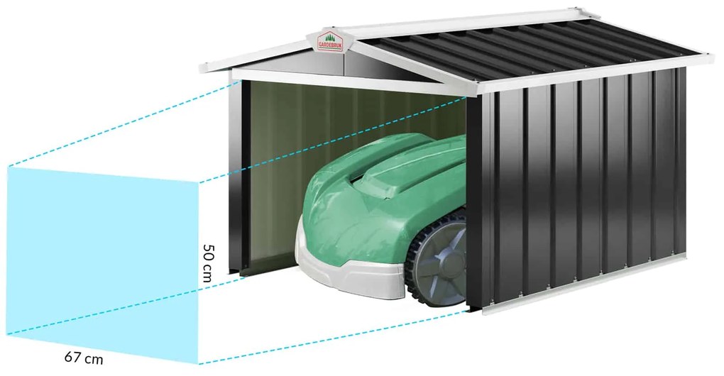 InternetovaZahrada Garáž pre robotickú kosačku 86x100x63 cm - antracit