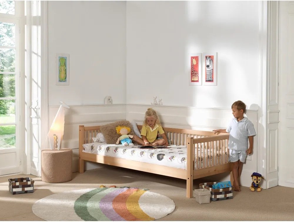 Detská posteľ z bukového dreva s roštom 90x200 cm v prírodnej farbe Forrest – Vipack