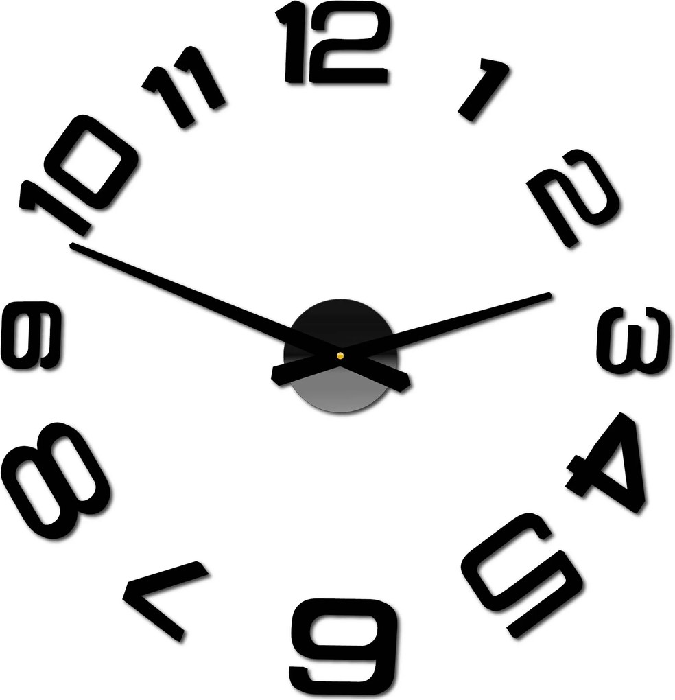 SENTOP | Moderné nalepovacie nástenné hodiny | 3D hodiny 12S053-Wanduhr HEU- analógové