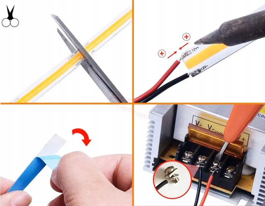 BERGE LED pásik COB Neon 24V - 480D - 9W/m - IP20 - 1m - 990lm - teplá farba