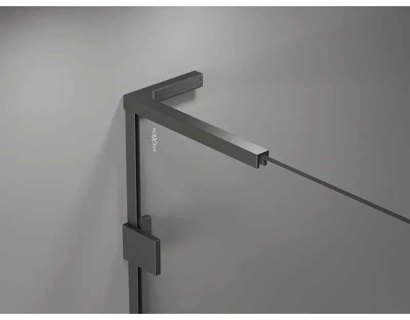Mexen Lunar, L Duo výklopný sprchový kút 70 x 70 cm, 8mm číre sklo, grafitový profil, 834L-070L-070P-95-00