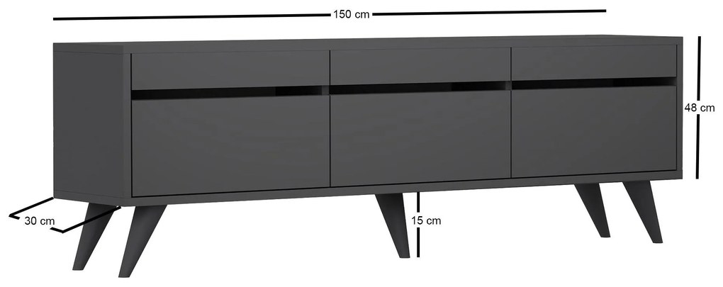 TV stolík/skrinka Siluke (antracit) . Akcia -22%. Vlastná spoľahlivá doprava až k Vám domov. 1095240