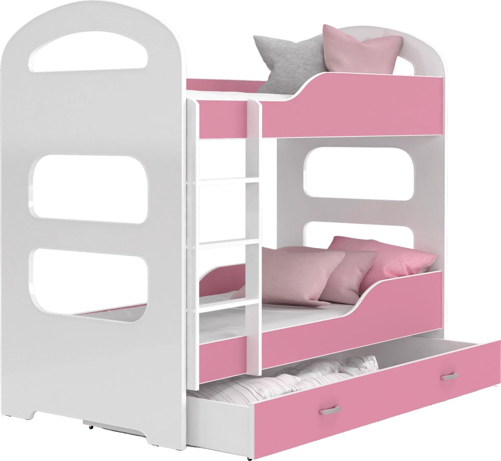 GL Dvojposchodové postele Dominik 160x80 Ružové