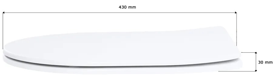 Gamma Magro, toaletné WC sedátko 438x361mm z duroplastu s pomalým zatváraním, biela, GMA-MAGRO