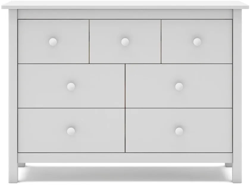 Biela nízka detská komoda z borovicového dreva 110x80 cm Max – Marckeric