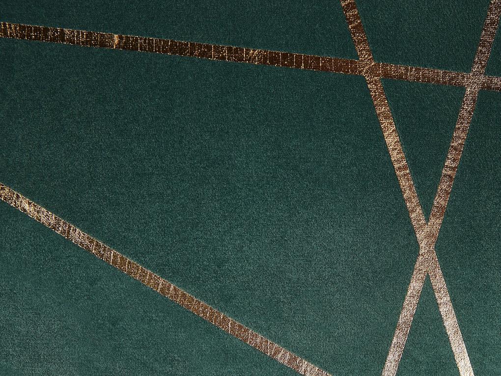 Sada 2 zamatových vankúšov geometrického vzoru 45 x 45 cm zelený PINUS Beliani