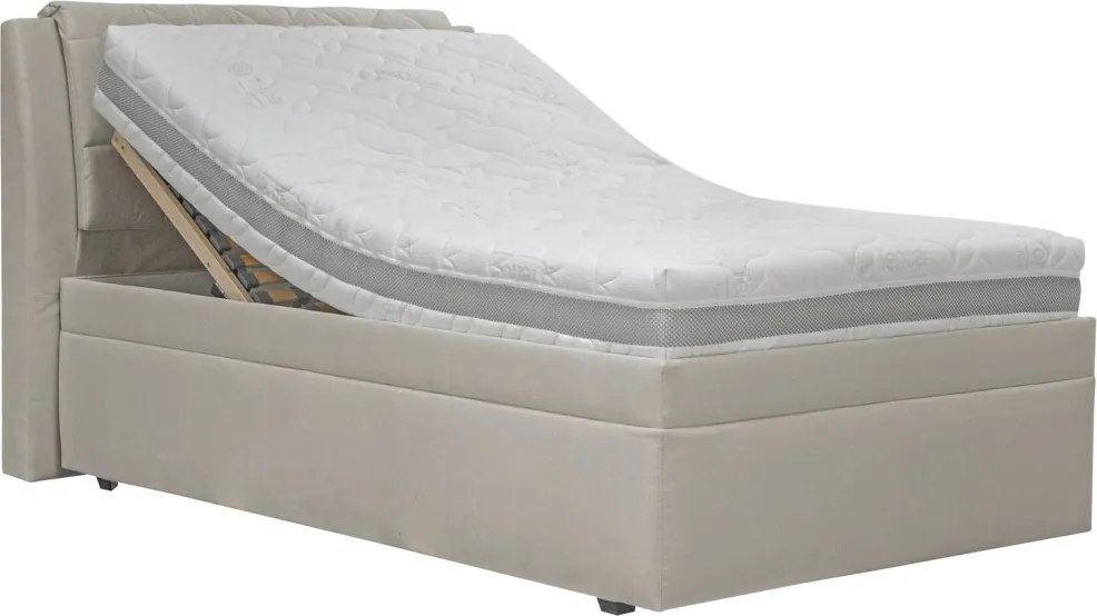 Posteľ Virginia 120x200 cm, krémová tkanina