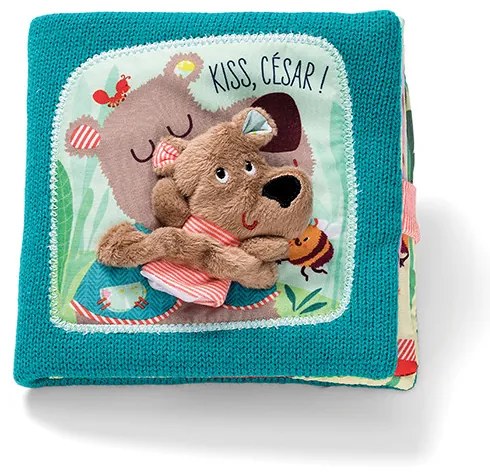 Lilliputiens - textilná knižka s prstovou bábkou - medvedík César