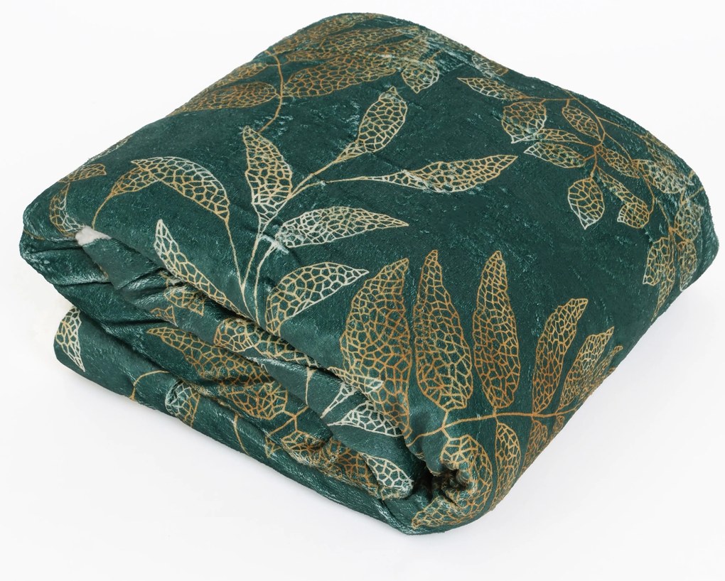 Baránková deka mikroplyš Digital 150 × 200 cm – Gabriela tmavo zelená