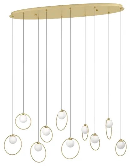 Eglo 390347 - LED Stmievateľný luster na lanku PORTOCOLOM 10xLED/3W/230V zlatá