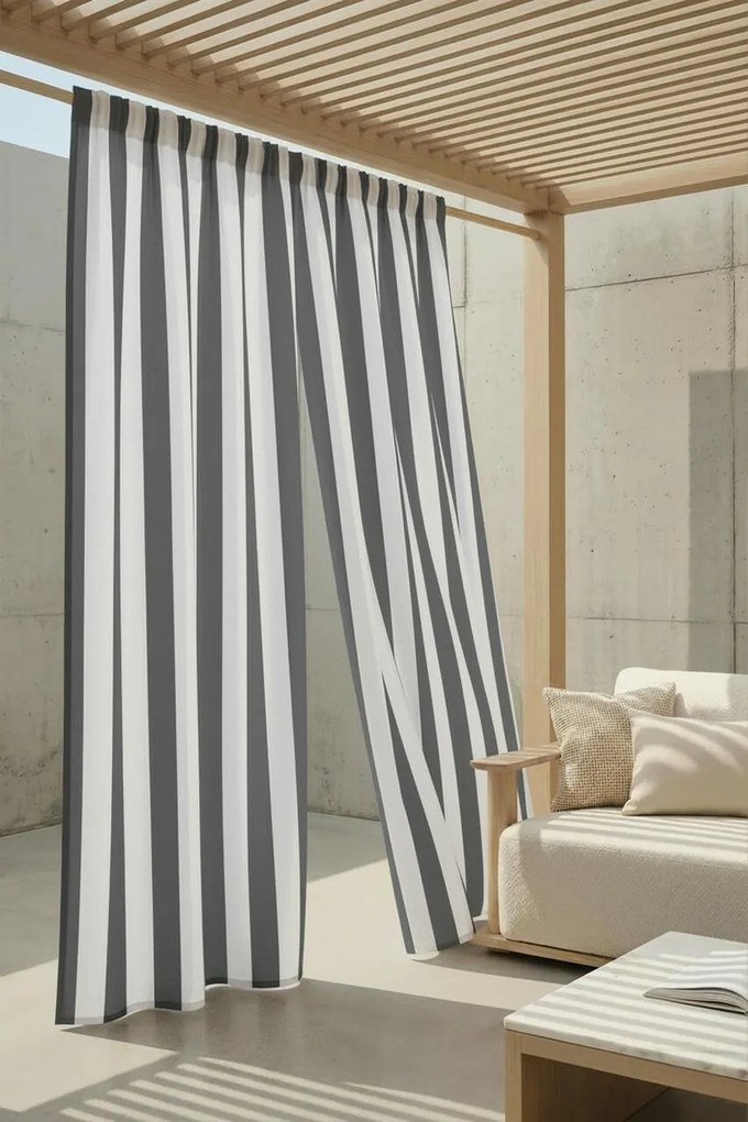 Záves TARAS STRIPES grafitový 140x220 cm
