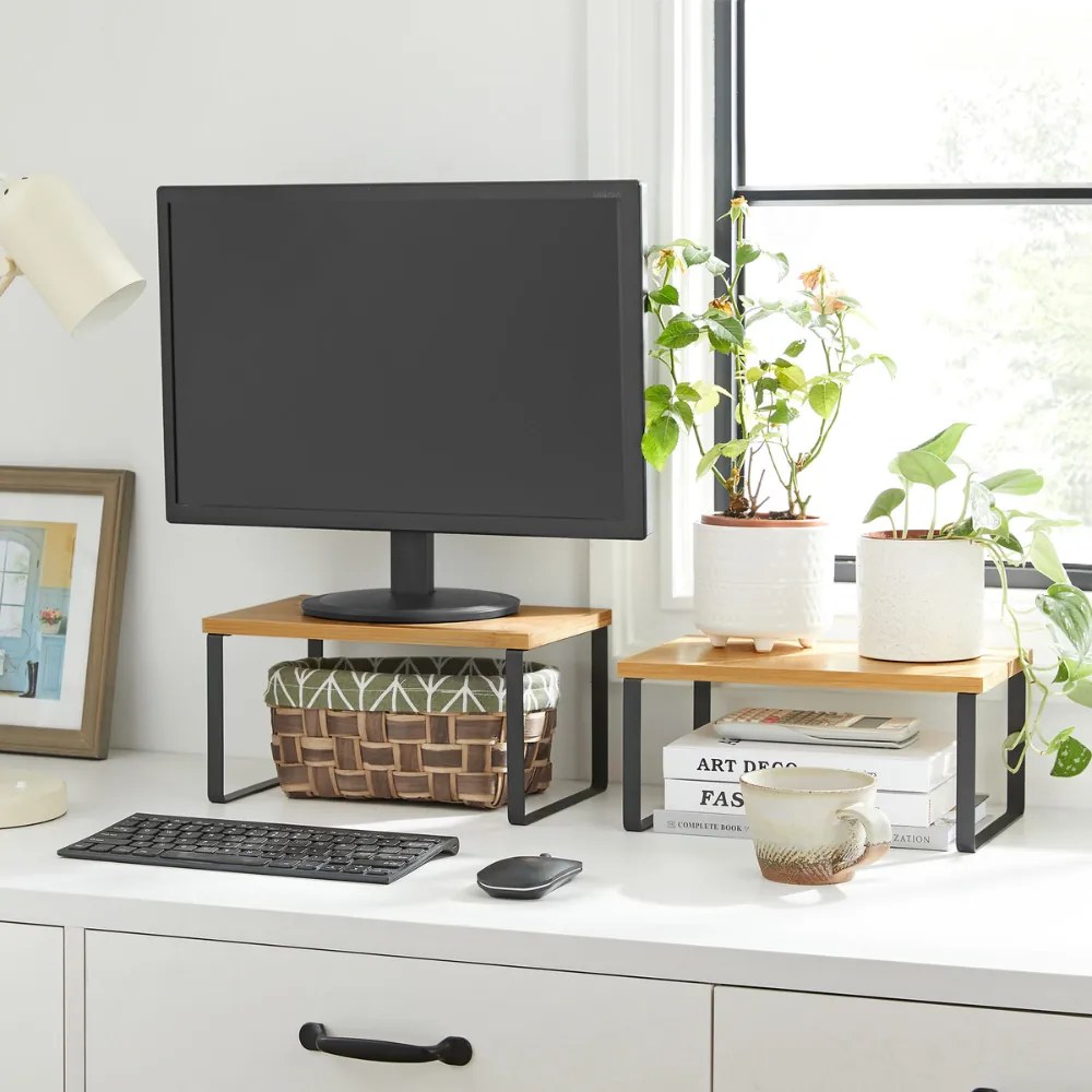 Sada bambusových organizérov CEZAR, 2ks, hnedá/čierna SongmicsHome