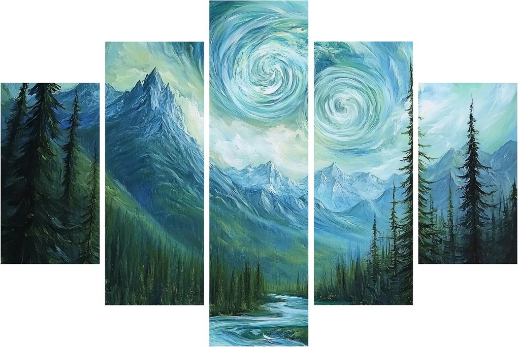 Obraz - Krajina s nádychom Van Gogha (150x105 cm)