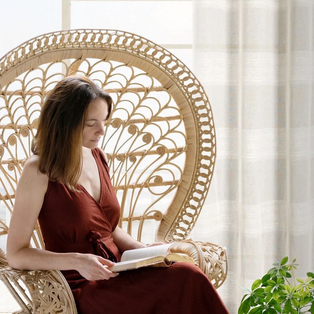 ZÁVES NA KRÚŽKOCH AGATA 140X250 CM BÉŽOVÁ