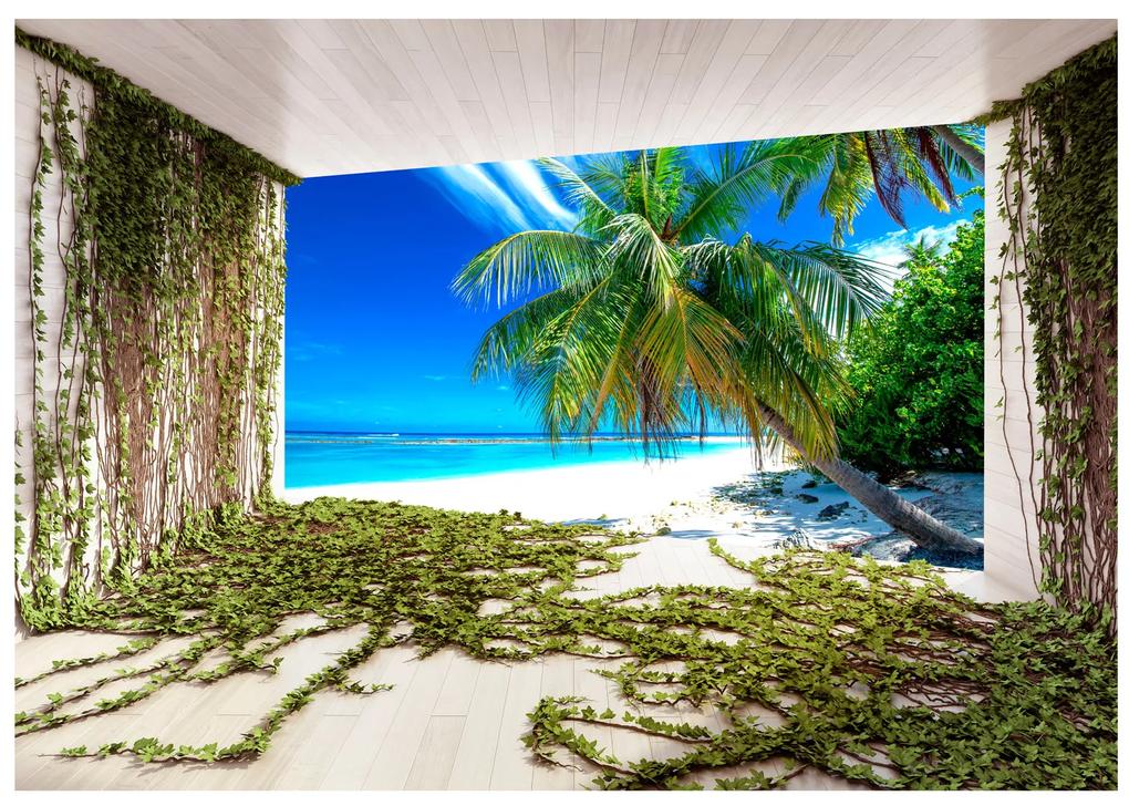 Artgeist Fototapeta - Beach and Ivy Veľkosť: 150x105, Verzia: Premium