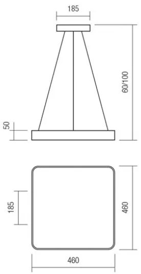 Redo 01-1124 - LED Luster na lanku SCREEN LED/48W/230V 3000K