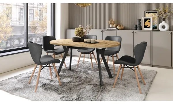 Jedálenský stôl ARTUR dub artisan/čierny