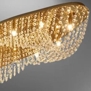 LED stropnica LUXERA 62441 GOLD ELIPTHON krištáľ 85CM