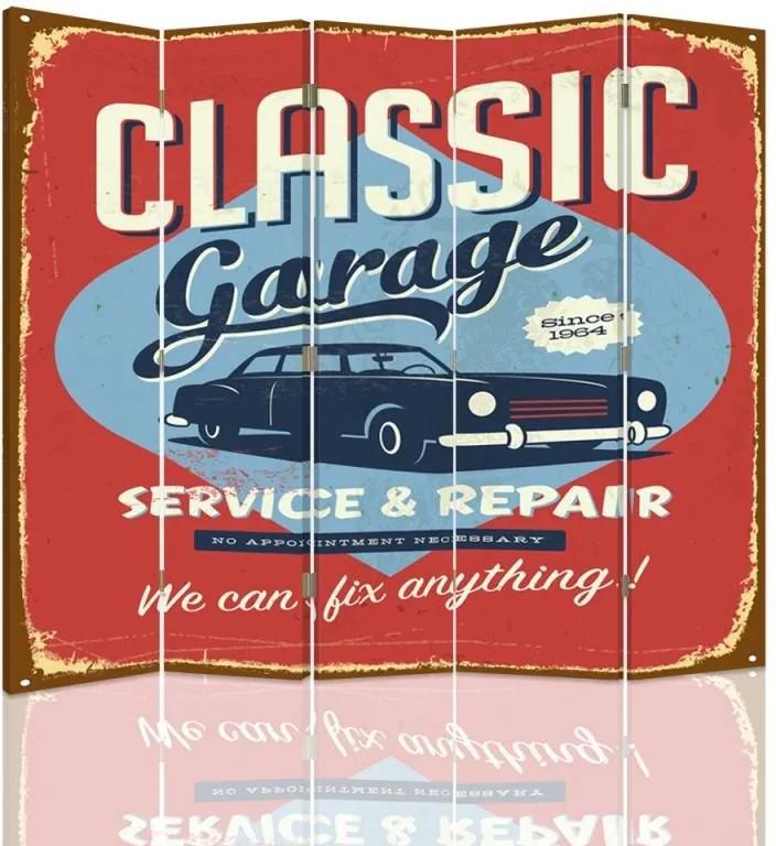 CARO Paraván - Classic Garage | päťdielny | obojstranný 180x150 cm