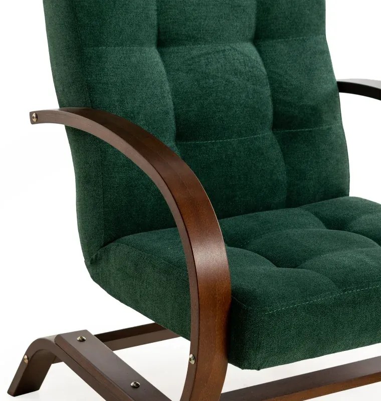 Kreslo Lux, zelená (AN 3207/orech)