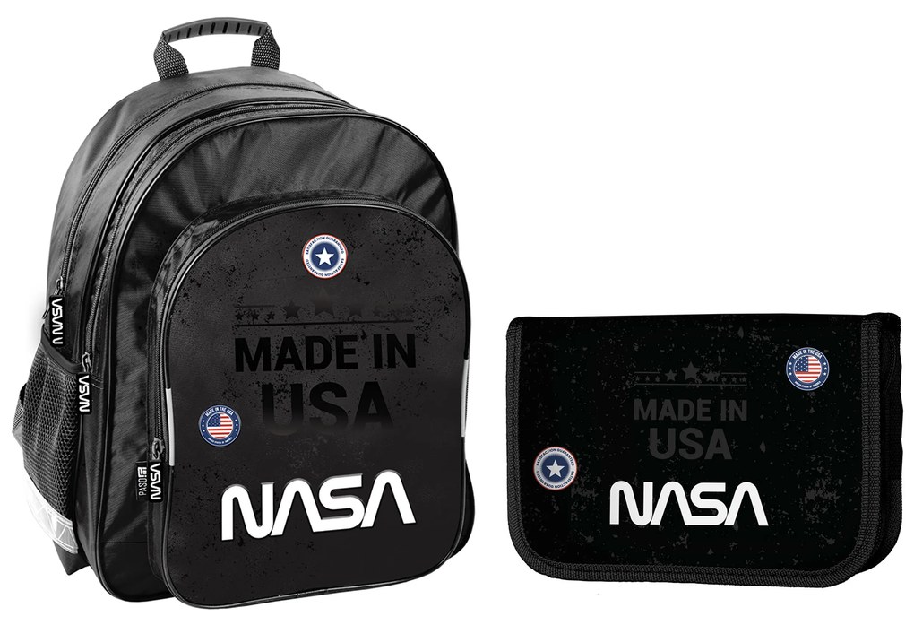 Školský set trojkomorový batoh + puzdro Nasa