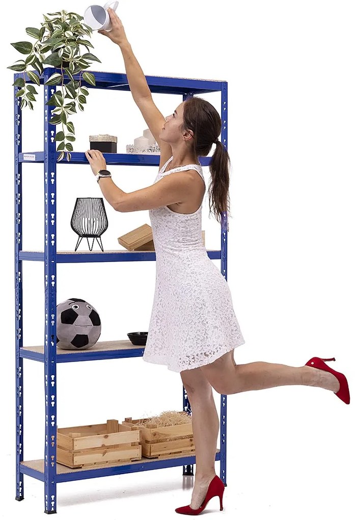 Balíček 20xSUPER EKO HIT - Policový regál Trestles RNDU-KUI 1800x900x300, nosnosť 875 kg, 5 políc Farba: modrá