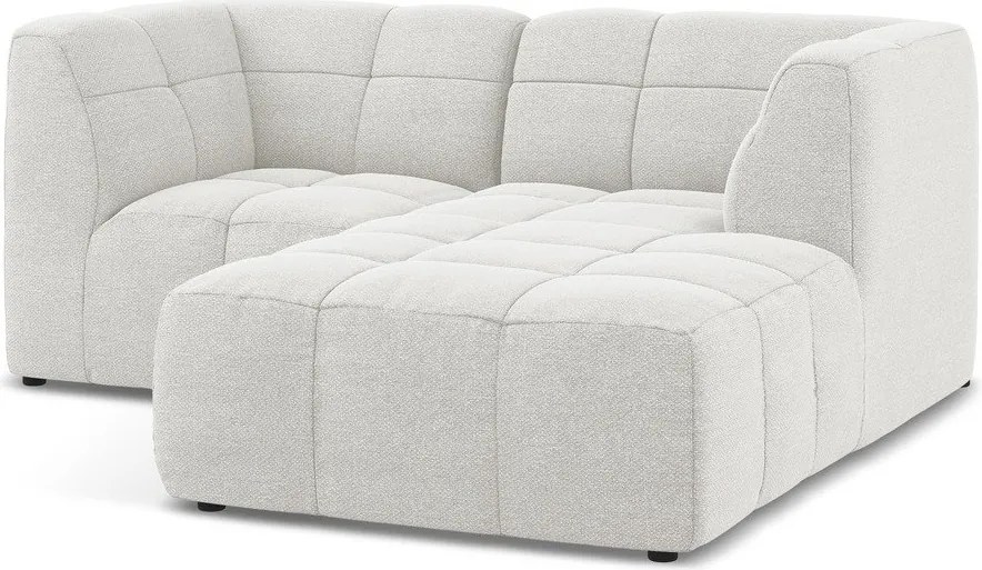 Biela rohová pohovka z textílie buklé (pravý roh/s leňoškou) Aloha – Makamii