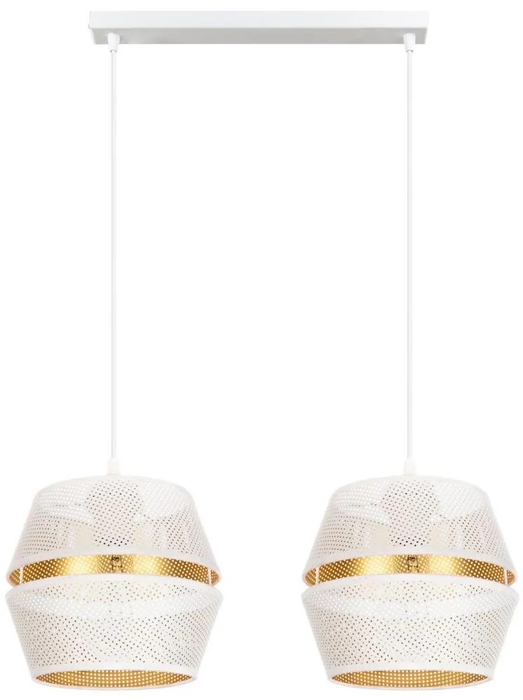 Luster na lanku PARIS 2xE27/60W/230V biela/zlatá