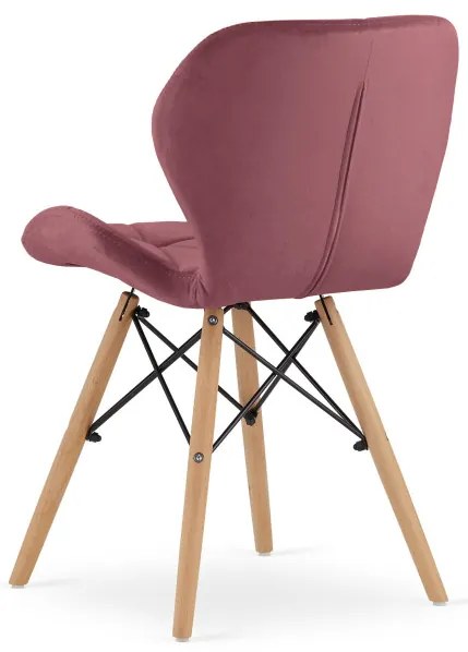 Jedálenská stolička LAGO tmavoružová (hnedé nohy)