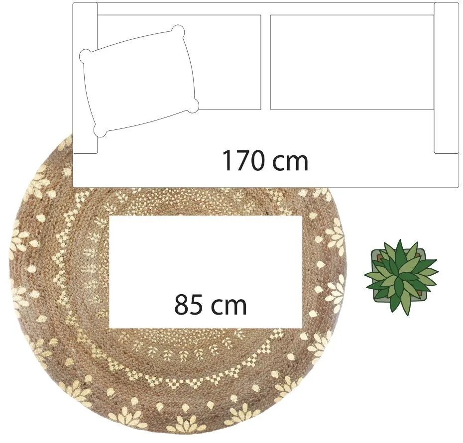 ATMOSPHERA Koberec Isla, (fi) 115 cm, béžová