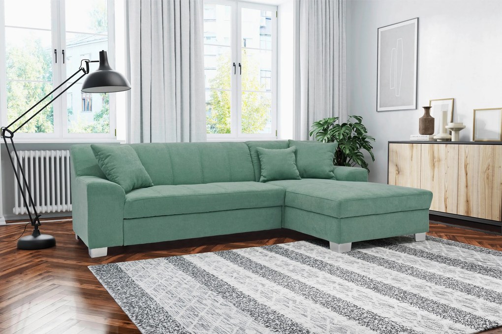 XXXLutz ROZKLADACIA ROHOVÁ SEDAČKA, textil, mätovozelená MID.YOU - Online Only obývacie izby - 001776008311