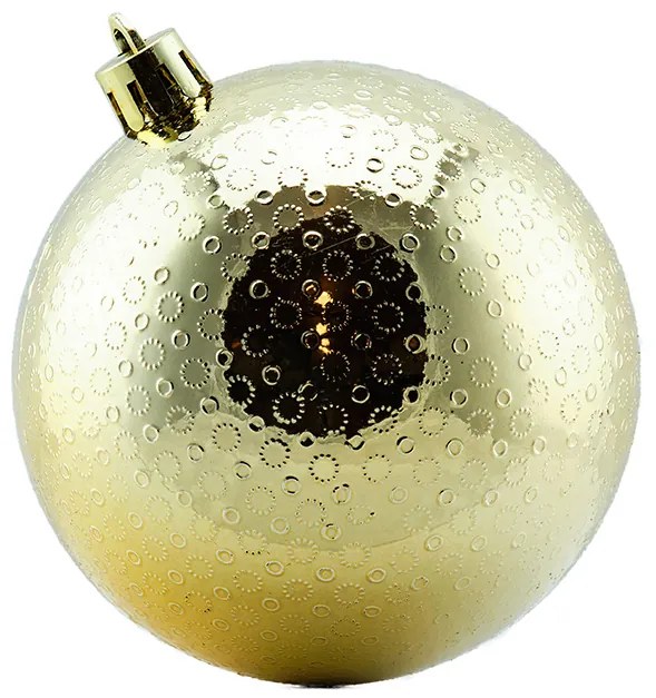 DECOLED Plastové ozdoby, prům. 8 cm, zlatá, 4x vrásková, 4x matná, 4x glitter