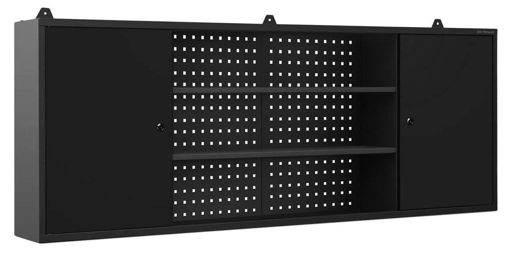 Skriňa na náradie LEO, 1600 x 600 x 200 mm, All Black: čierna
