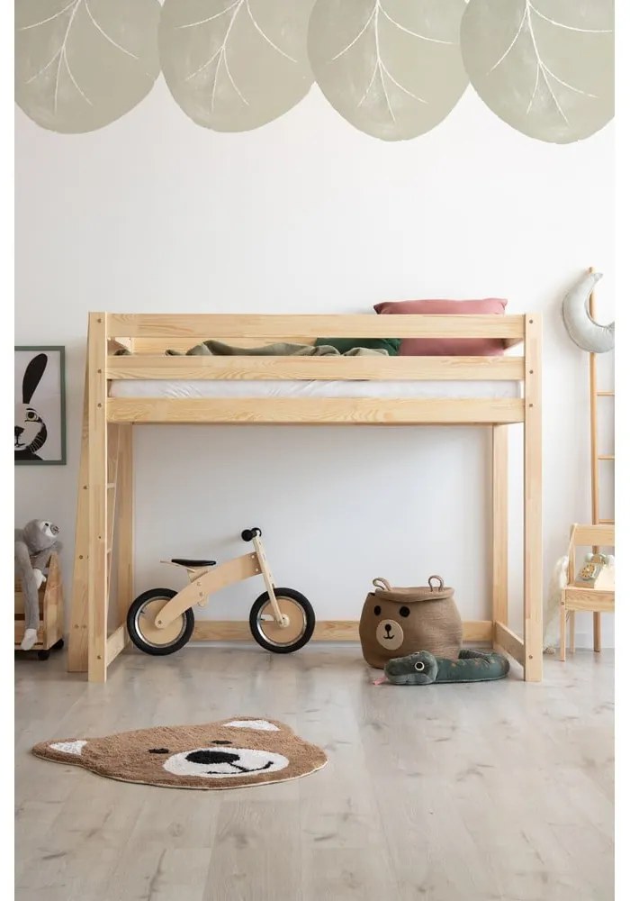 Vyvýšená detská posteľ z borovicového dreva 90x200 cm CLPBA - Adeko